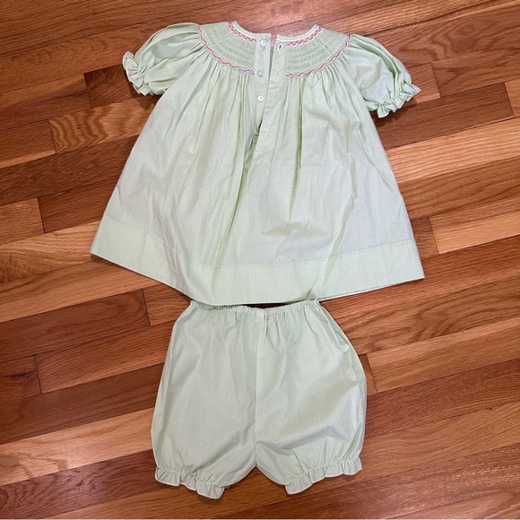 Absolutely Precious Petit Ami Baby Girls 1st Birthday Checked Bishop Dress 2pc - Picture 4 of 4